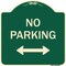 Signmission Designer Series-No Parking W/ Bidirectional Arrow Green Heavy-Gauge Aluminum, 18" x 18", G-1818-9954 A-DES-G-1818-9954 - alternate 1